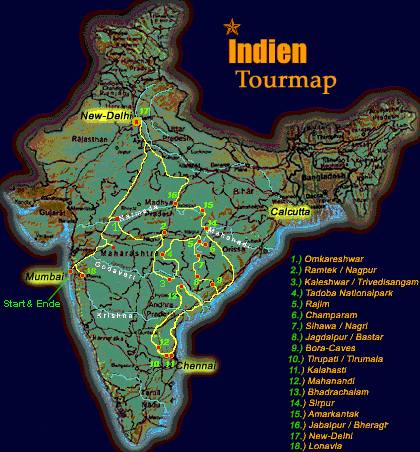 Indienkarte/ Tourmap